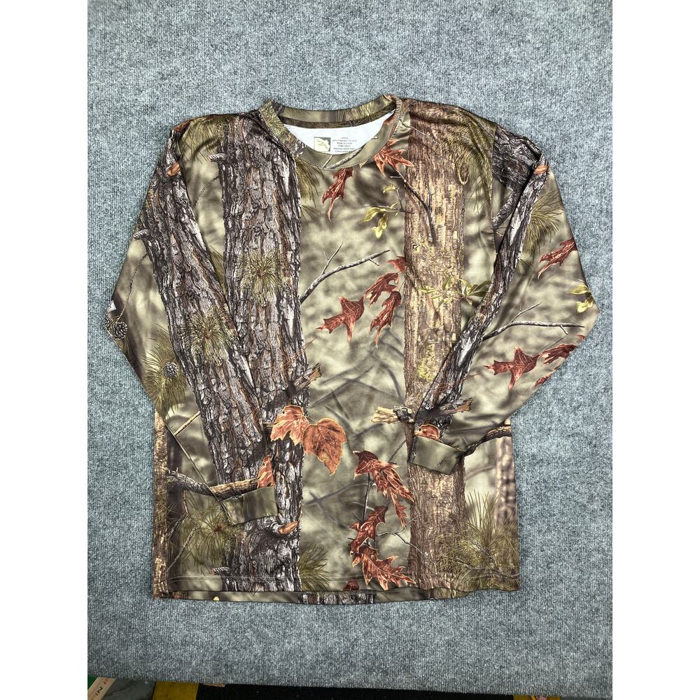 Longleaf Camo Shirt Mens Size L Brown Real Tree Long Sleeve Hunting Outdoor